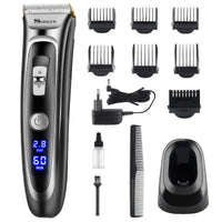 2 x RAW Customer Returns Hair clipper for men, 11-in-1 professional hair clipper, long hair trimmer for battery and mains operation, beard trimmer, hair trimmer with ceramic titanium blades, 28 lengths and 7 attachments - RRP €68.54