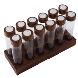 1 x RAW Customer Returns Dropfree Pack of 12 Coffee Bean Tubes, Wooden Stand and Funnel - RRP €41.69