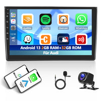 1 x RAW Customer Returns  2 64G Android 13 Car Radio with Navi for Audi A4 2002 2003 2004 2005 2006 2007 2008, 9 Touch Screen Radio Player with Wireless Carplay Android Auto GPS WiFi Hi-FI BT FM RDS Reverse Camera Mic - RRP €152.94