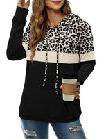 1 x RAW Customer Returns CZIMOO Women s Pullover Autumn Hoodie Long Sleeve Elegant Hoodie Oversized Leopard Women s Sweatshirt with Hood Winter Shirt Black XXL - RRP €33.77