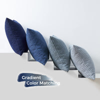 1 x RAW Customer Returns Topfinel cushion cover 50x50 blue set of 4 corduroy grainy gradient cushion covers cushion cover decorative cushion cover sofa cushion couch cushion for sofa bedroom living room balcony children fluffy - RRP €29.99