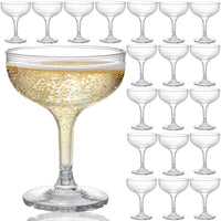 1 x RAW Customer Returns Peohud 20 Pack Champagne Goblets Glasses, 147ml Unbreakable Acrylic Champagne Bowls, Reusable Champagne Cups for Party, Home, Bar, Wedding, Picnic - RRP €18.83