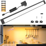 1 x RAW Customer Returns WOBANE LED under-cabinet light for kitchen, dimmable 60cm LED cabinet lighting with sensor, hand movement activated, kitchen light for kitchen, cabinet, shelves, display cases, wardrobe, 112LEDs, 2700K to 6000K, black - RRP €44.06