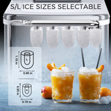 1 x RAW Customer Returns FOOING Ice Maker Ice Maker Ice Cube Maker Counter Top Ready in 6 Mins 2L Ice Machine with Ice Scoop and Basket LED Display Ice Maker for Home Bar Kitchen - RRP €109.99