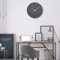 1 x RAW Customer Returns Warminn MDF Wooden Wall Clock Without Ticking Noise Silent Modern 30cm Quartz Large Battery Operated Wall Clock Easy to Read for Room Home Kitchen Bedroom Office School Black  - RRP €22.18