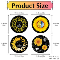 1 x Brand New CREATCABIN Pack of 4 Vintage Decor Vinyl Records Wall Decoration Signs Hippie 1950s Collage Display Decorations Sunflower Waterproof for Aesthetic Coffee Party Living Room Music Studio 30x30cm - RRP €20.4