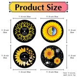 1 x Brand New CREATCABIN Pack of 4 Vintage Decor Vinyl Records Wall Decoration Signs Hippie 1950s Collage Display Decorations Sunflower Waterproof for Aesthetic Coffee Party Living Room Music Studio 30x30cm - RRP €20.4