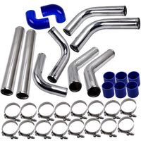 1 x RAW Customer Returns maXpeedingrods Universal 2.5 Inch Aluminum Intercooler Turbo Piping Kits Pipe Intercooler Piping Pipe Kit Coupler Blue T-Bolt, universal intercooler - RRP €142.98