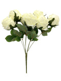 1 x RAW Customer Returns MIJOMA Artificial Rose Bouquet - Premium Quality, Table Decoration, 7 Flowers - 42cm light green  - RRP €18.35