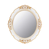 1 x RAW Customer Returns YCHMIR Decorative Mirror, Vintage Mirror, Hanging Mirror, Oval, 37.6 x 33.3 cm, White - RRP €15.12