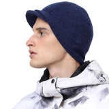 1 x Brand New WTACTFUL Winter Knit Double Layer Snow Hats with Small Brim, Thermal Cap with Warm Ears for Men and Women, Skiing, Snowboarding, Blue - RRP €22.8