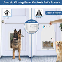 1 x RAW Customer Returns CEESC Large Dog Flap for Pets up to 45 kg, Weatherproof Pet Flap for Cats and Dogs, Durable, Includes Snap-In Locking Plate, Suitable for Interior and Exterior Doors Large, White  - RRP €69.99