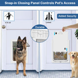 1 x RAW Customer Returns CEESC Large Dog Flap for Pets up to 45 kg, Weatherproof Pet Flap for Cats and Dogs, Durable, Includes Snap-In Locking Plate, Suitable for Interior and Exterior Doors Large, White  - RRP €69.99