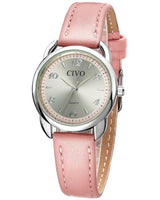 1 x RAW Customer Returns CIVO Watch Women Pink Leather Numbers Classic Quartz Analog Wrist Watch Women Waterproof Minimalist Elegant Casual Gifts Watches for Women - RRP €18.99