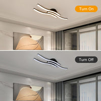 1 x RAW Customer Returns Goeco LED ceiling light 20W, modern LED ceiling lamp black with 3 Fimmig 3000K warm light, LED lamps ceiling lighting indoors for bedroom, living room, kitchen - RRP €29.69