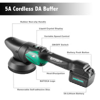 1 x RAW Customer Returns BATOCA S2 car polishing machine LCD, cordless polishing machine, LCD speed display, eccentric polishing machine orbital polishing machine 8mm, polishing set with 2 5000mAh batteries - RRP €145.78