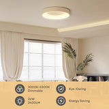 1 x RAW Customer Returns Matane LED ceiling light dimmable 24W, ceiling lamp with remote control, lamp 3000K-6500K 2400lm for living room bedroom children s room bathroom modern round white 28cm - RRP €32.27