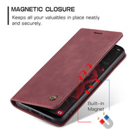 1 x Brand New Bigcousin Cell Phone Case Compatible with Samsung Galaxy A34 5G, Leather Flip Case Protective Case with Stand Function, Magnetic Closure, Card Slot - Wine Red - RRP €21.6