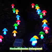 6 x Brand New Nowsok Solar Mushroom String Lights Outdoor Garden Decoration 12 Super Bright LEDs Weatherproof Total Length 7.45m Ideal for Outdoor Applications Flower Border - RRP €142.8