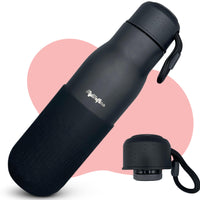 1 x Brand New MyWelfare 500ml insulated bottle with 2 lids, 15 hours hot 30 hours cold, Vacuum separation insulated bottle with double wall - Sports bottle - RRP €19.28