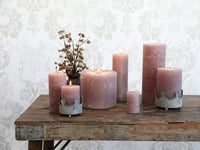 1 x RAW Customer Returns Chic Antique Macon rustic pillar candle various colors and sizes candle antique NEW altar candles 100 paraffin long burning time taupe, 15x10cm  - RRP €18.77