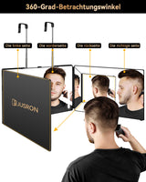 1 x RAW Customer Returns JUSRON Makeup Mirror with 3-Way Lights, 360 Degree Rechargeable LED Hair Mirror, 3-sided Height Adjustable Makeup Mirror, Cosmetic Mirror as Ideal Women s Birthday Gifts - RRP €47.82