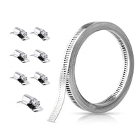 1 x RAW Customer Returns Hose clamps stainless steel 2.5m with 7-pieces DIY adjustable clamps pipe clamp screw clamp for ducting garden house pool hose gas hose pond vehicle washing machine suitable - RRP €10.07