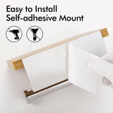 1 x RAW Customer Returns KES toilet paper holder without drilling toilet paper holder bamboo toilet paper holder stainless steel SUS304 toilet paper holder adhesive wall mounting polished, BPH220DM - RRP €29.99