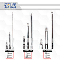 1 x RAW Customer Returns CCLIFE 9-piece socket wrench tilt extension 1 4 3 8 1 2 inch ratchet ratchet tilt extension set with knurling - RRP €20.99