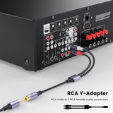 1 x RAW Customer Returns MOSWAG RCA Splitter RCA y Splitter 1 Female 2 Male Audio Speaker Y Adapter Splitter Cable for Amplifier CD Player Subwoofer Home Theater HDTV Game Console - RRP €25.2