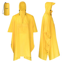 1 x RAW Customer Returns AWHA rain poncho for men and women, waterproof and extra long for hiking, riding, cycling - outdoor rain protection, reusable with bag, yellow, L XL - RRP €30.24