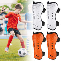 1 x RAW Customer Returns JIZZU 2 pairs of children s shin guards, lightweight, high-strength shin guards, football, youth sizes, child football shin pads for boys and girls, comprehensive protection orange white  - RRP €13.18