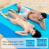 1 x RAW Customer Returns NABIYE Beach Mat Beach Blanket Sand-Free 304 x 270cm, Extra Large Durable Nylon Spun Material Compact Beach Mat Lightweight Quick-Drying for Travel, Camping, Beach Holidays Blue - RRP €37.3