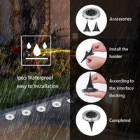 1 x RAW Customer Returns flintronic 8 Pack Solar Floor Lights, 8LEDs Solar Lights for Outdoors, Cold White 6000K IP65 Waterproof Solar Path Lights Patio Lighting Auto On Off Landscape Lighting for Path, Garden - RRP €23.44