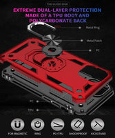 1 x Brand New KUAWEI iPhone 12 Pro Max Case, 360 Degree Rotation Ring Kickstand Military Double Layer Reinforced Defense Bumper for iPhone 12 Pro Max Red  - RRP €14.75