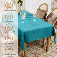 2 x Brand New BALCONY FALCON Tablecloth Square Waterproof Tablecloth Linen Look Tablecloth Washable Tablecloth Linen Table Runner Table Linen Square Rectangular Lake Blue, 140 x 180 cm  - RRP €81.98