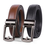 1 x RAW Customer Returns WERFORU Pack of 2 men s leather belts, automatic leather belts for suits and leisure, ratchet belts for men with automatic buckle - RRP €22.33