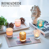 1 x RAW Customer Returns Romadedi tealight holder candle holder glass gold - set of 12 mercury lantern candle holder for tealights candles table decoration wedding party decoration Christmas decoration - RRP €27.41