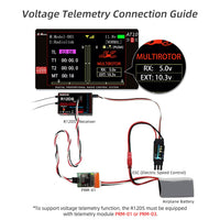 1 x RAW Customer Returns Radiolink AT10II 12 Channels RC Transmitter and Receiver R12DS 2.4GHz Radio Remote Control, Voltage Electrometry for RC Airplane Racing Drone, Quad, Helicopter, Car and Boat Left-Handed Throttle  - RRP €191.59