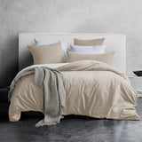 1 x RAW Customer Returns MILDLY bed linen 200x200 cotton, bed linen sets apricot 3 pieces with zipper Similar texture to stone washed linen and contains 1 duvet cover and 2 pillowcases 80x80 - RRP €50.41