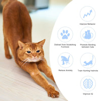 1 x Brand New Pack of 2 Cat Teaser Toys, Cat Feather Toy Silicone Adjustable Interactive Cat Toy Feather with Bell Interactive Cat Magic Toy for Indoor Cats Playing Exercise Blue  - RRP €20.4