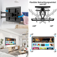 1 x RAW Customer Returns HOME VISION TV wall mount swivel for 32-75 inches, tiltable extendable wall mount TV, TV bracket max weight 60kg, max VESA 600x400mm - RRP €52.8