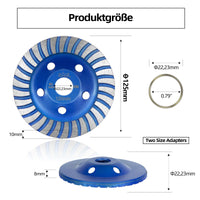 1 x RAW Customer Returns SALI Premium diamond grinding cup 125 x 22.2 mm grinding disc 20 mm diamond grinding plate universal, for concrete, natural stone, tile adhesive, granite - RRP €14.99