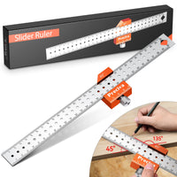 1 x RAW Customer Returns Carpenter Ruler,Preciva Carpenter Positioning,Steel Ruler,Angle Measuring Ruler,Length Measuring Ruler,Measuring Tools - RRP €17.89