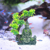 4 x Brand New MOGOULUA Aquarium Buddha Statue Sitting Buddha with Bodhi Tree Aquarium Ornament Antique Buddha Statue Sculpture Underwater Landscape Decoration - RRP €91.76