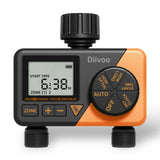 1 x RAW Customer Returns Diivoo Irrigation Computer 2 Outputs, Water Timer with Rain Delayed Manual Automatic Mode, Flexible Garden Irrigation Timer, Irrigation Timer for Lawn - RRP €39.99