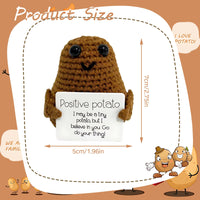 3 x Brand New Cute wool knitting doll potato with positive energy card, funny positive potato, creative knitting wool potato doll, for family friend, Positive Potato Pocket Hug Funny - RRP €30.21