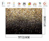 1 x RAW Customer Returns AIIKES 7x5FT Golden Bokeh Photography Background Black and Glitter Wedding Family Birthday Party Decoration Newborn Photo Studio Props 11-547 - RRP €17.77