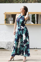 1 x RAW Customer Returns STYLEWORD Women s Floral Print Sleeveless Off Shoulder Maxi Dress Elegant Halter Neck Maxi Dress Floral 01 XXL  - RRP €32.21