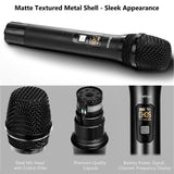 1 x RAW Customer Returns Bietrun UHF wireless microphone dual handheld microphone made of metal 50M wireless radio microphone receiver with Bluetooth 6.35mm 3.5mm plug for PA system mixer amplifier karaoke DJ party conference lecture - RRP €60.46